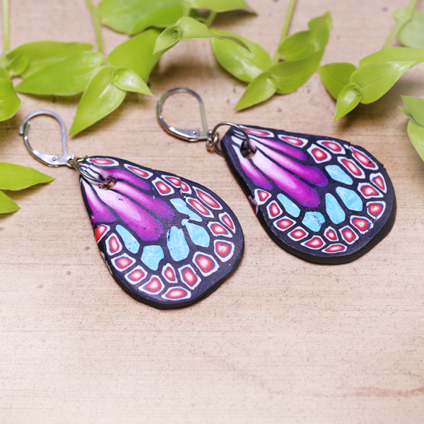 Butterfly Wings Purple Earrings
