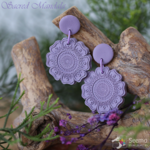 Lavender Mandala Earrings