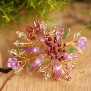 Verbena Purple Flower Hair Clip